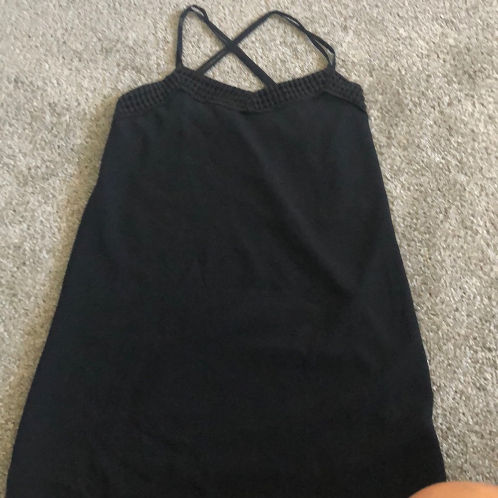 Strappy a-line black dress